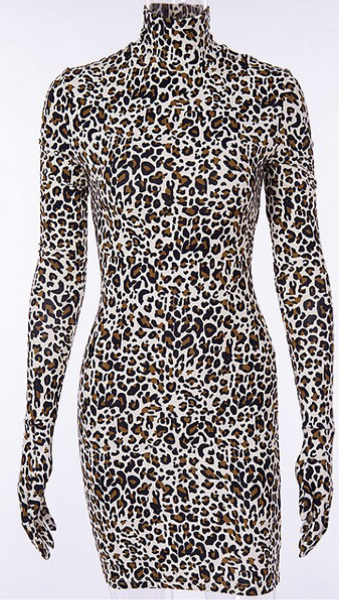 “Kitty Talk” Leopard Glove Dress