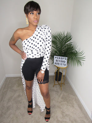 "Dotted Line" Polka Dot Long Tail Top